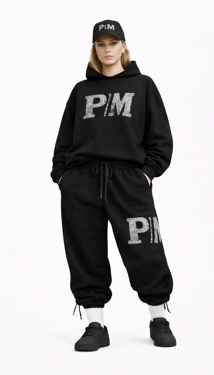 The PM Noir Grunge Monogram Crew