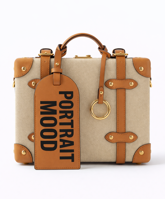 The P|M Expedition Canvas Vanity Trunk - Sand & Cognac Edition