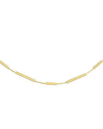 MINIMALIST GOLD BAR CHAIN - NECKLACE In Solid Non-Tarnish Stainless Steel With 18K Gold-Plate