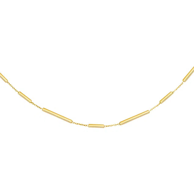MINIMALIST GOLD BAR CHAIN - NECKLACE In Solid Non-Tarnish Stainless Steel With 18K Gold-Plate