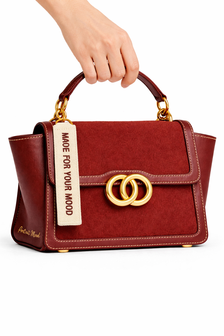 P|M SCANDAL Top Handle - Vintage Mahogany Suede