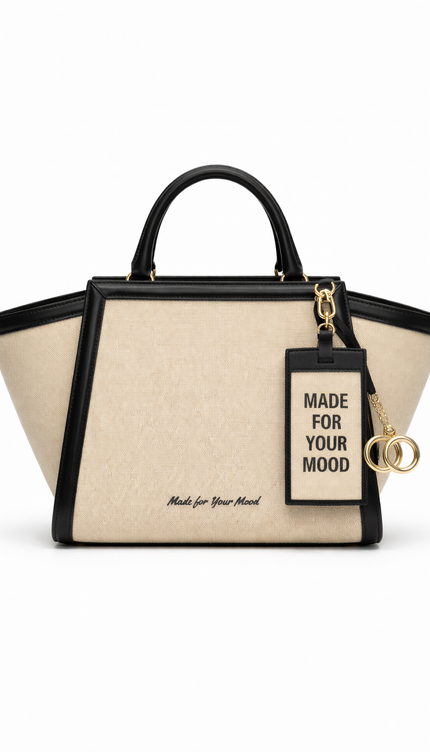 The P|M Icon Frame Tote - Noir & Sand Edition
