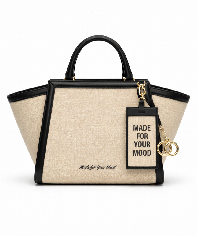 The P|M Icon Frame Tote - Noir & Sand Edition