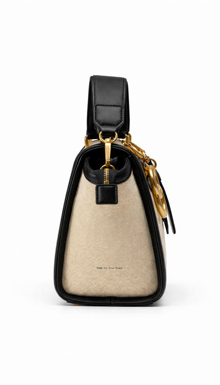 The P|M Icon Frame Tote - Noir & Sand Edition