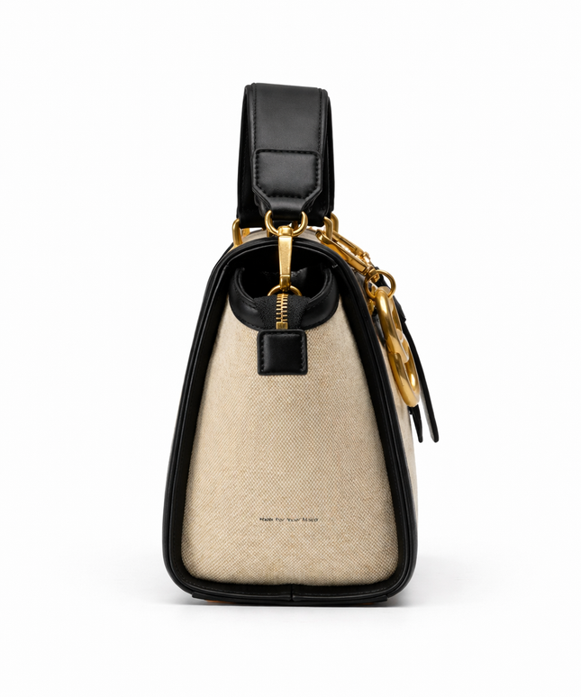 The P|M Icon Frame Tote - Noir & Sand Edition