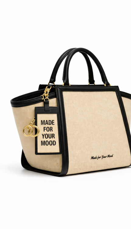 The P|M Icon Frame Tote - Noir & Sand Edition