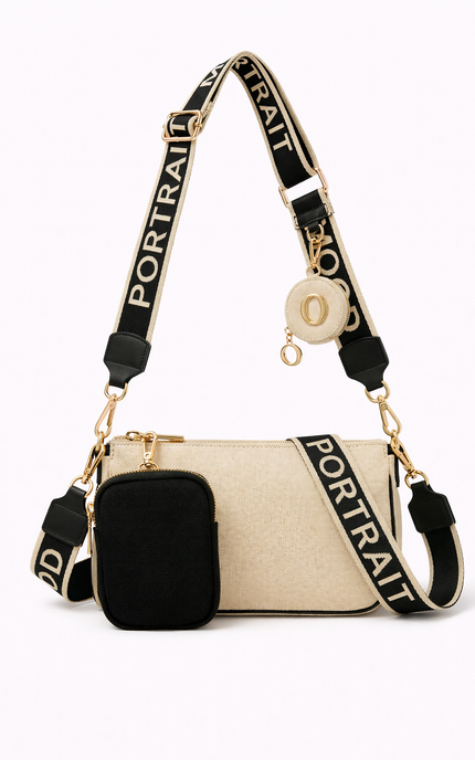 The P|M Utility Multi-Pochette Crossbody - Cream & Noir Edition