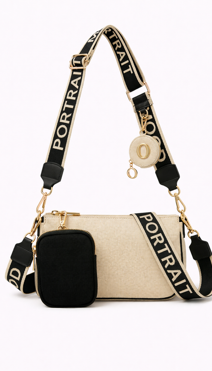 The P|M Utility Multi-Pochette Crossbody - Cream & Noir Edition