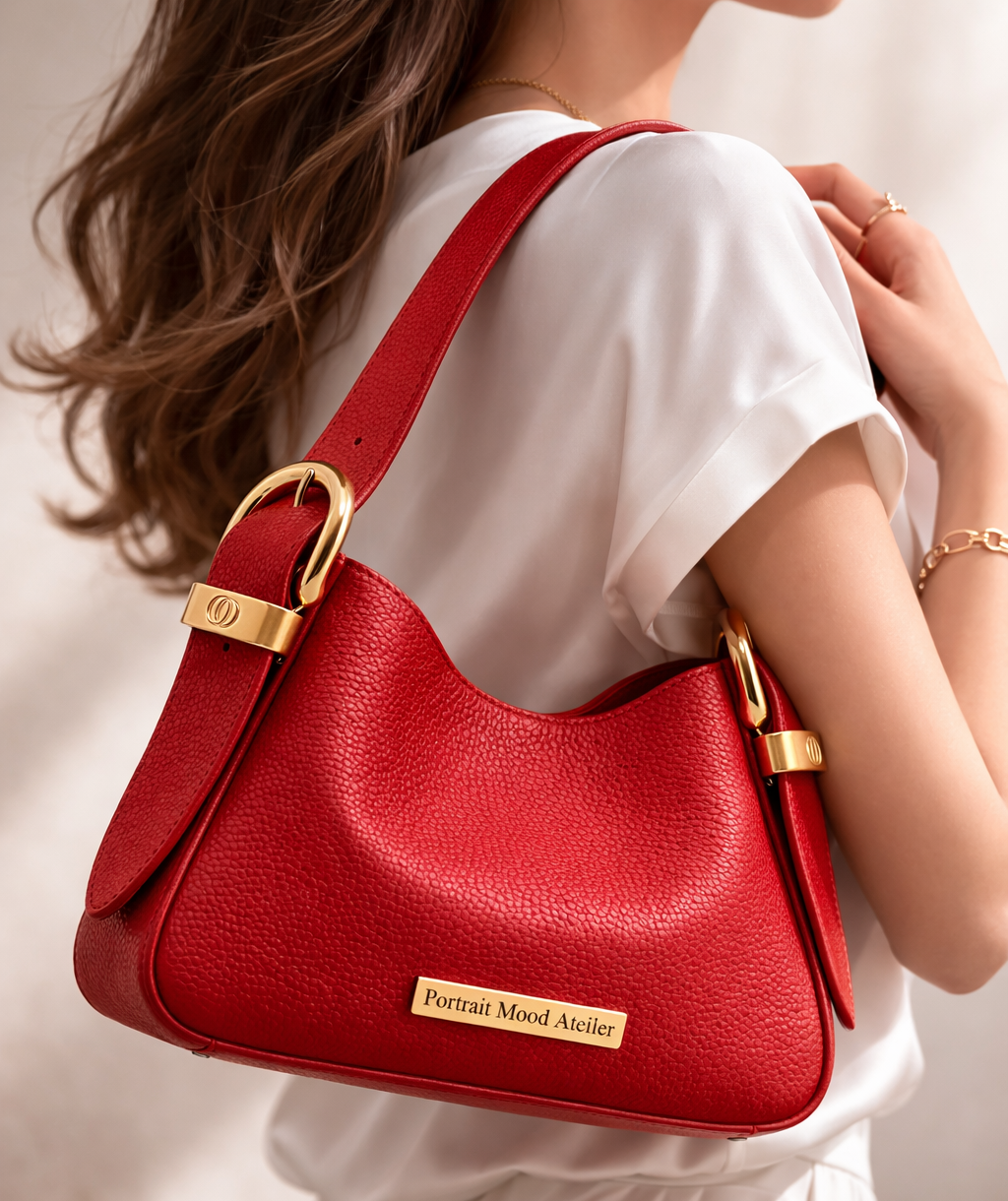 P|M Caprice Shoulder Bag — Rouge Impérial