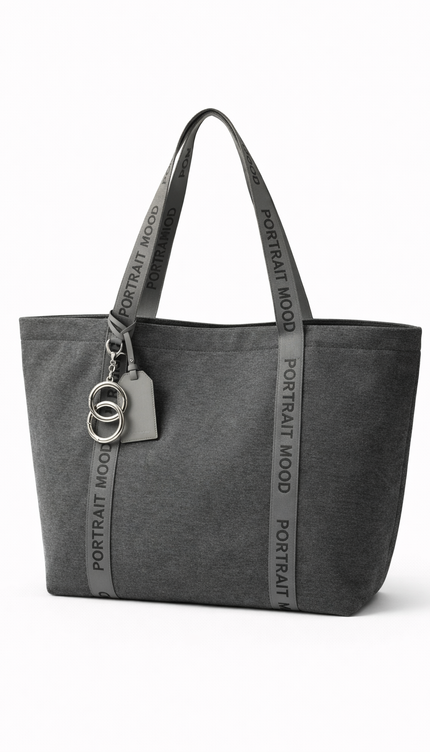 The P|M Studio Linear Felt Tote - Charcoal Edition