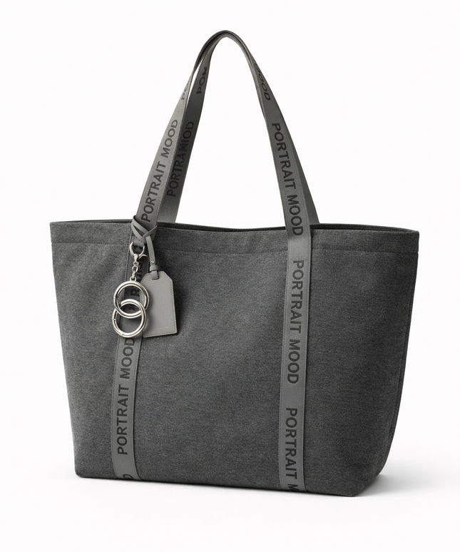 The P|M Studio Linear Felt Tote - Charcoal Edition
