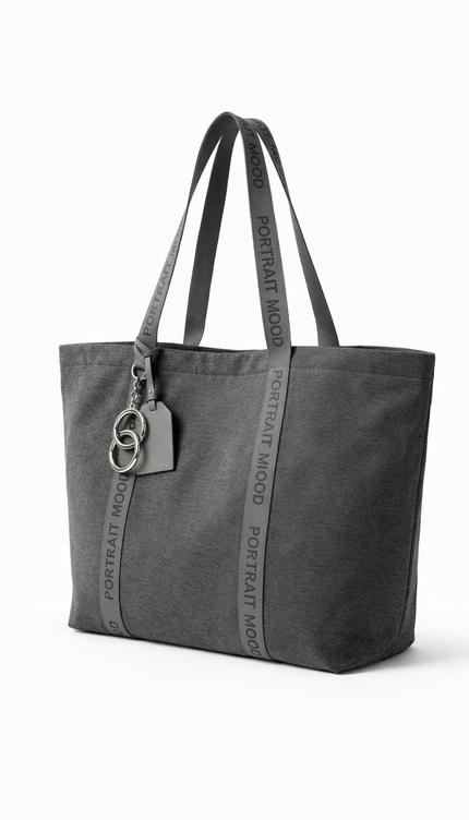 The P|M Studio Linear Felt Tote - Charcoal Edition