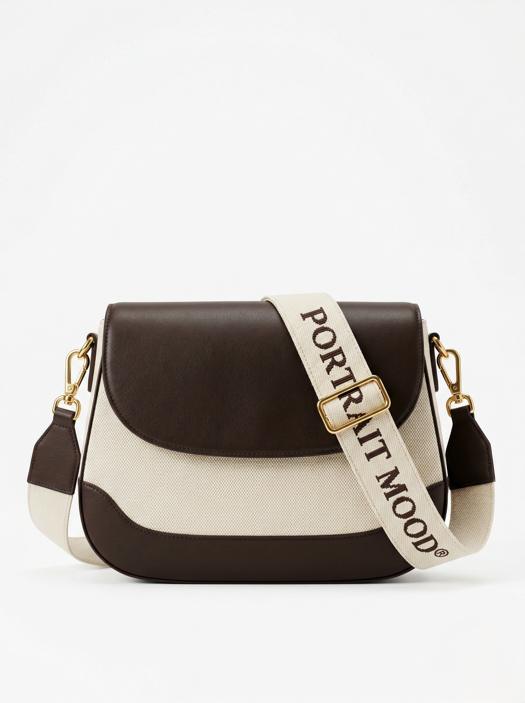 THE ÉGÉRIE No. 2 SOFT CURVE CROSSBODY — ESPRESSO / SABLE