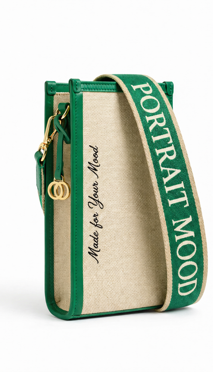 The P|M Verdant Vertical Mini Tote - Sand & Emerald Edition