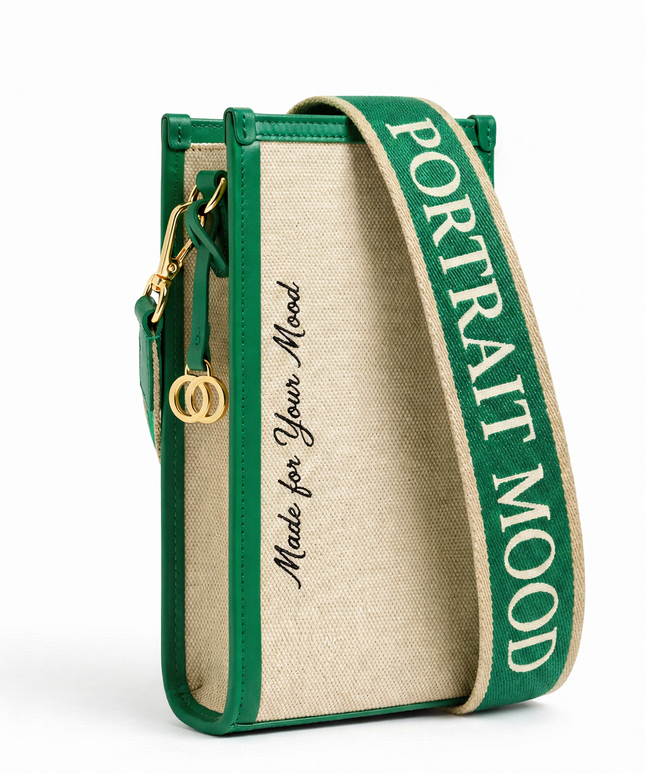 The P|M Verdant Vertical Mini Tote - Sand & Emerald Edition