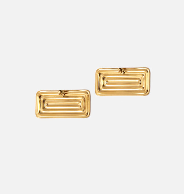 LINEAR AURA LUXE EARRINGS In Solid Non-Tarnish Stainless Steel With 18K Gold-Plate