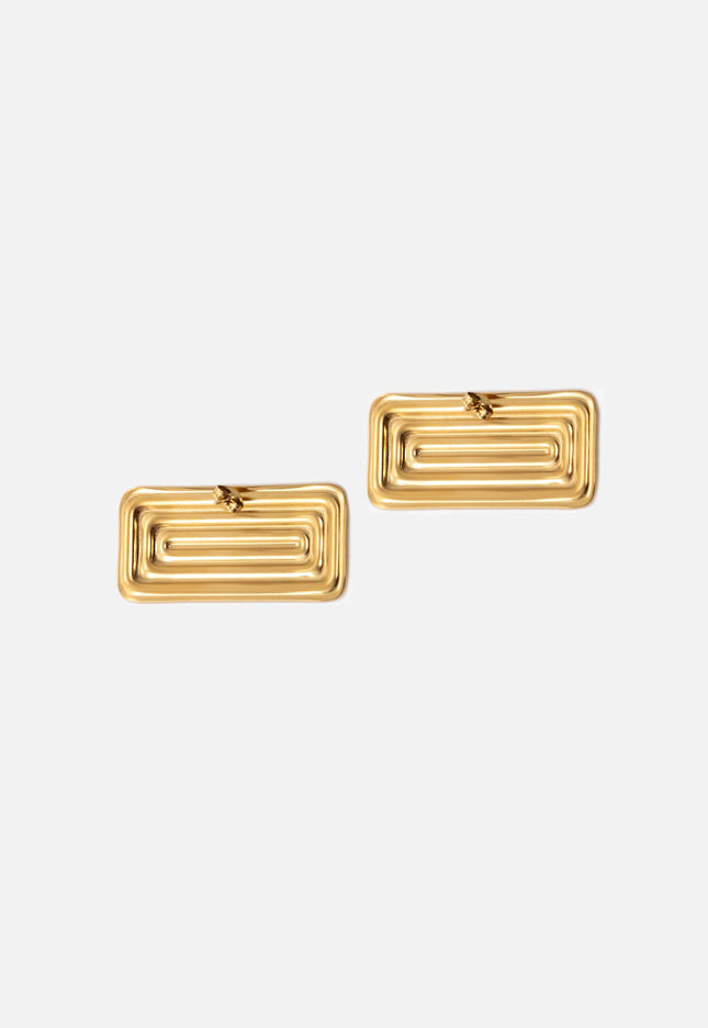 LINEAR AURA LUXE EARRINGS In Solid Non-Tarnish Stainless Steel With 18K Gold-Plate