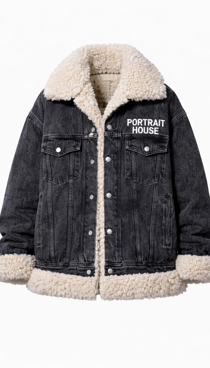 The P|M PORTRAIT HOUSE Sherpa Denim Jacket - Vintage Charcoal Edition