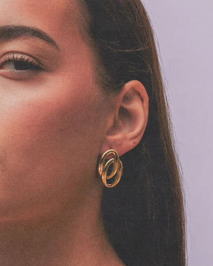 ECHO LINK EARRINGS IN 18K GOLD PLATE In Solid Stainless Steel 18K Gold-Plate