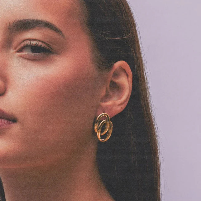 ECHO LINK EARRINGS IN 18K GOLD PLATE In Solid Stainless Steel 18K Gold-Plate