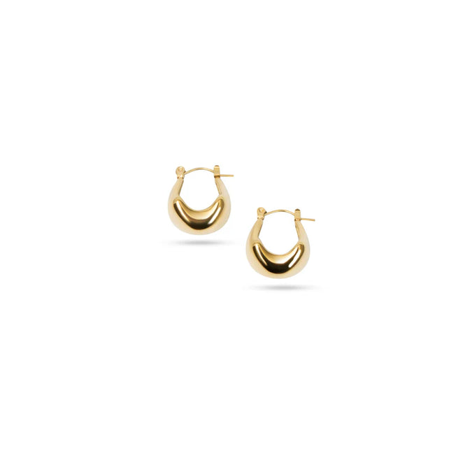 Luxe Hoop Earrings In Solid Non-Tarnish Stainless Steel With 18K Gold-Plate