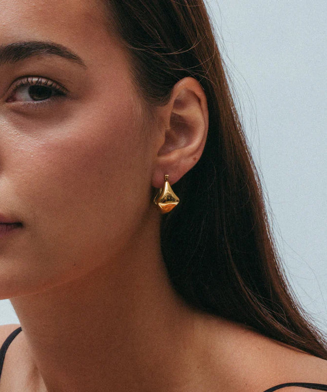 Luxe Hoop Earrings In Solid Non-Tarnish Stainless Steel With 18K Gold-Plate