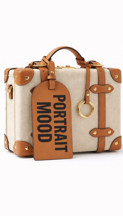 The P|M Expedition Canvas Vanity Trunk - Sand & Cognac Edition