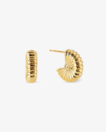 GOLDEN FOLD EARRINGS – MINI STATEMENT  In Solid Stainless Steel With 18K Gold-Plate