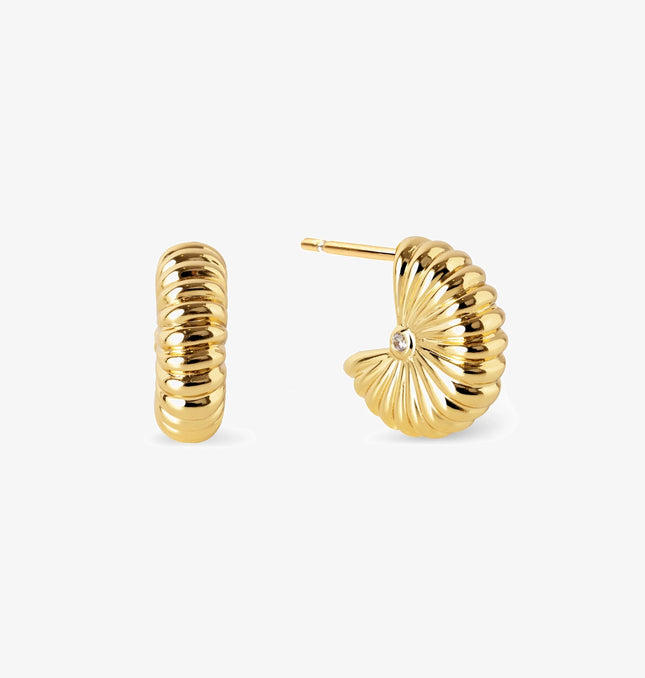 GOLDEN FOLD EARRINGS – MINI STATEMENT  In Solid Stainless Steel With 18K Gold-Plate