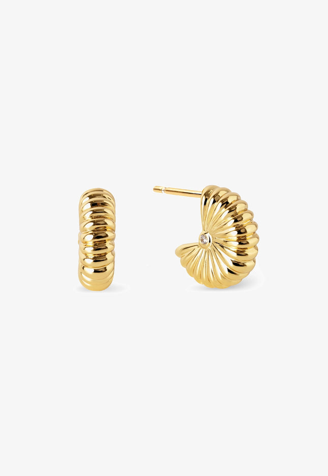 GOLDEN FOLD EARRINGS – MINI STATEMENT  In Solid Stainless Steel With 18K Gold-Plate