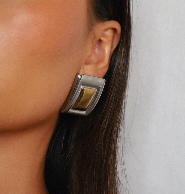Edgy Echo Squares - Earrings