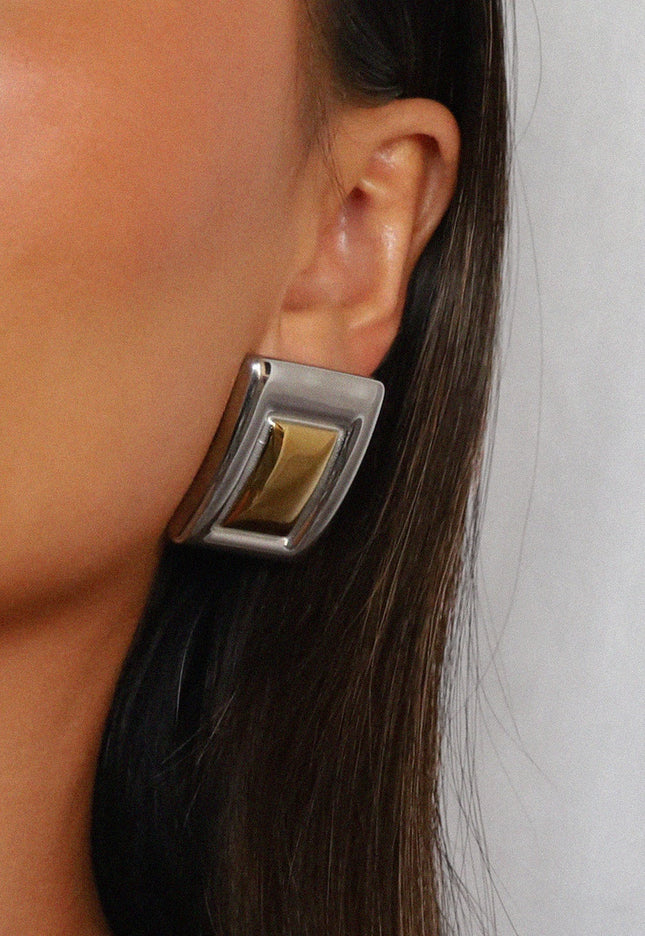 Edgy Echo Squares - Earrings