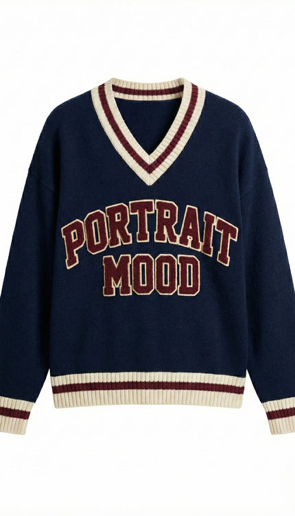 PORTRAIT MOOD™ Heritage V-Neck Knit Sweater