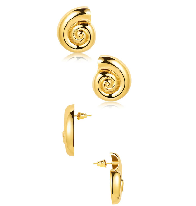 GOLDEN SPIRAL EARRINGS – MUSE HOOPS