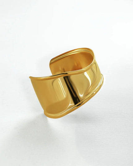 SCULPTED ARMOR CUFFS - BRACELET In Solid Stainless Steel With 18K Gold-Plate