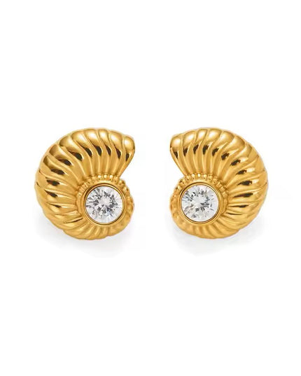 OCEAN AURA EARRINGS In Solid Non-Tarnish Stainless Steel With 18K Gold-Plate