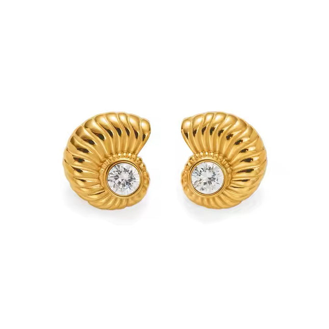 OCEAN AURA EARRINGS In Solid Non-Tarnish Stainless Steel With 18K Gold-Plate