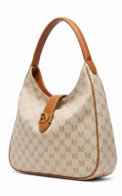 M-SIGNATURE Belladonna Hobo – Cream Monogram