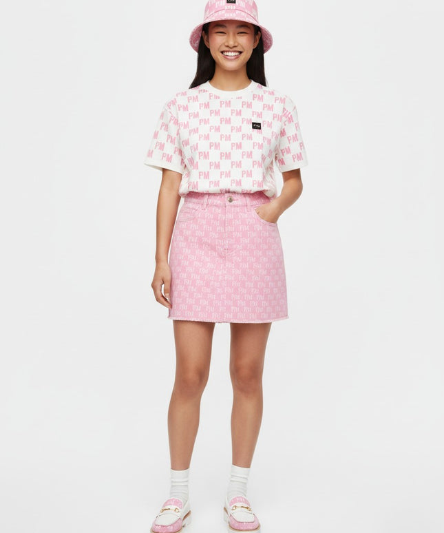 The PM Bubblegum Monogram Skirt