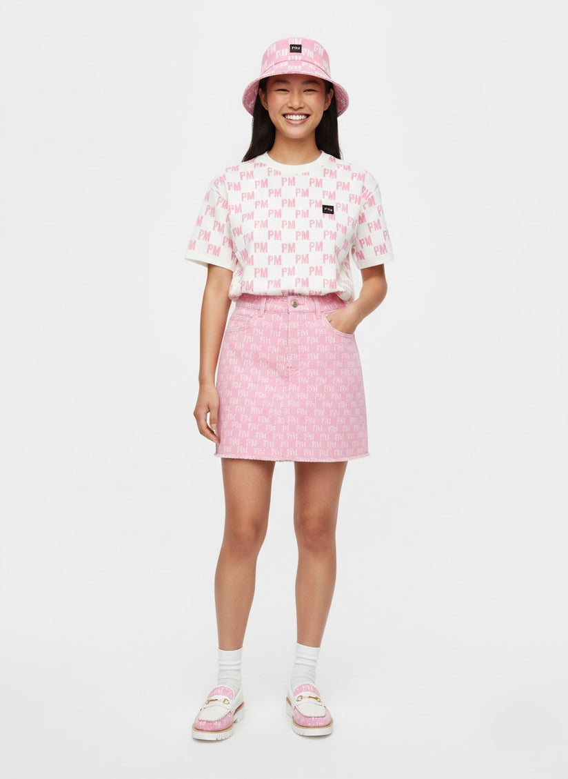 The PM Bubblegum Monogram Skirt