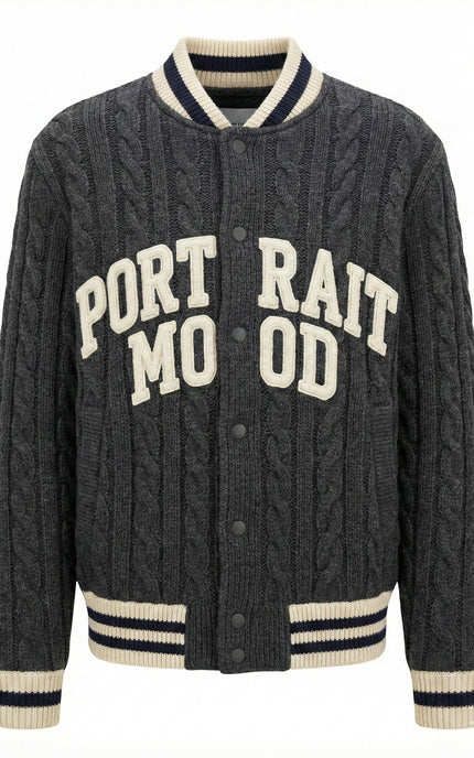 The Portrait Mood Varsity Cable Jacket