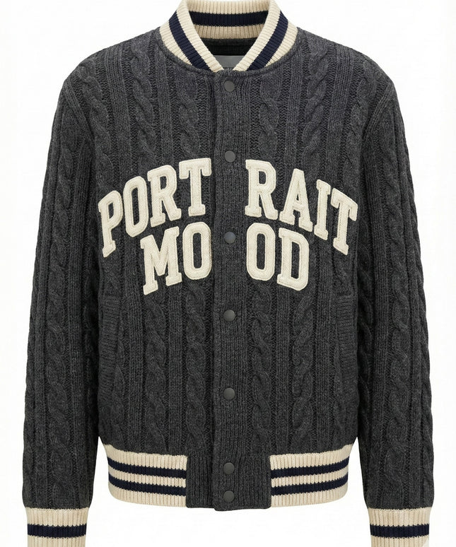 The Portrait Mood Varsity Cable Jacket