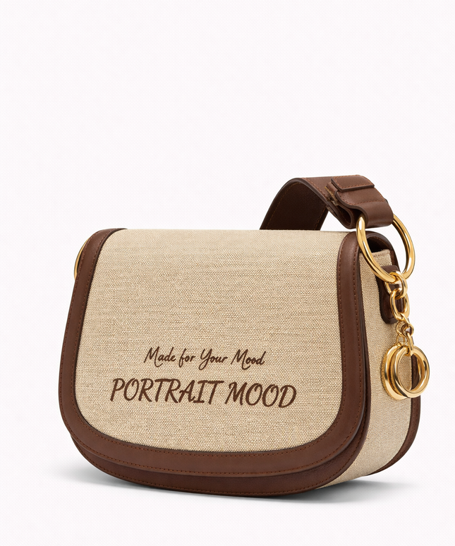 The P|M Heritage Script Saddle Bag - Sand & Cognac Edition
