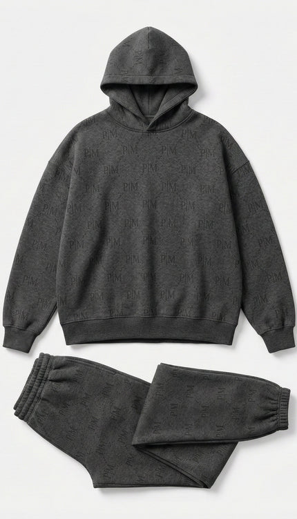 PORTRAIT MOOD Full Monogram Hoodie Set – Graphite