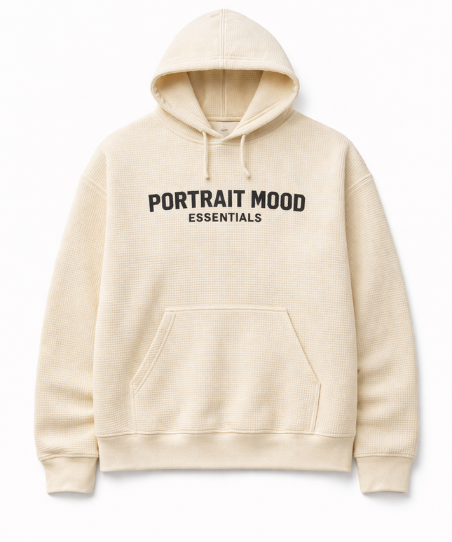 The P|M Essentials Waffle Hoodie - Ecru Edition