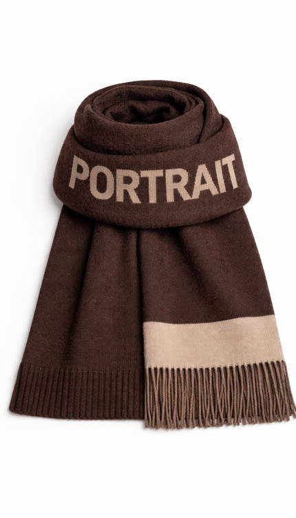 The P|M Signature Logo Scarf - Espresso & Sand Edition