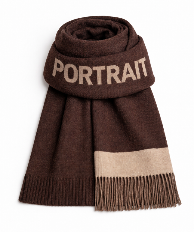 The P|M Signature Logo Scarf - Espresso & Sand Edition