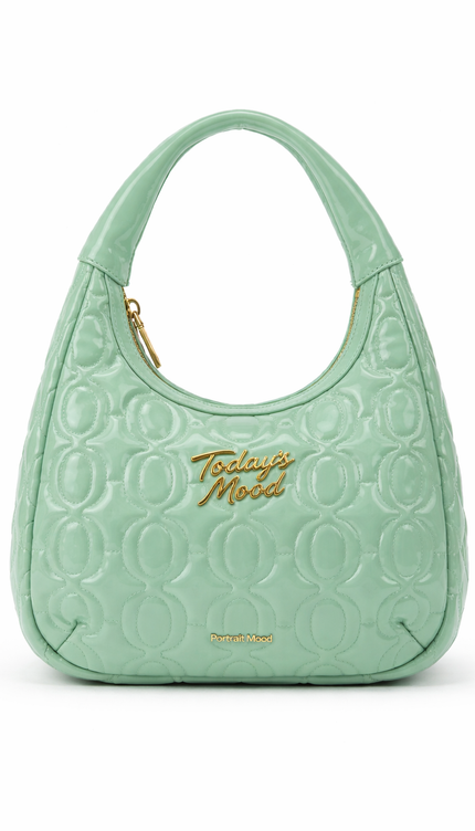 The P|M Aura Quilted Crescent - Mint Patent Today's Mood Edition