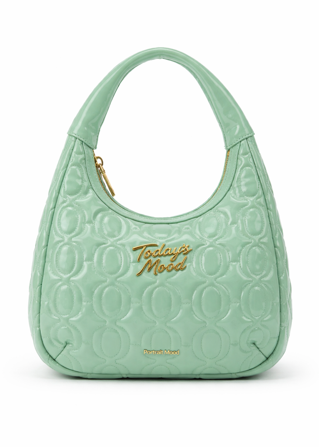 The P|M Aura Quilted Crescent - Mint Patent Today's Mood Edition