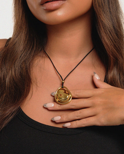 LUNAR ESSENCE PENDANT - NECKLACE In Solid Non-Tarnish Stainless Steel With 18K Gold-Plate